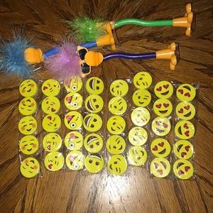 Emoji erasers with three free pens